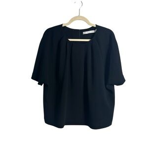 & Other Stories Black Dolman Sleeve Minimalist Basic  Career Shirt Capsule 10